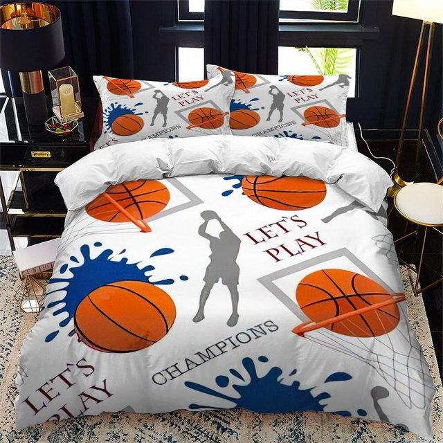 Bettwäscheset Binchi Fitness Basketball 3D Design für Kinder und Teenager aus Polyester, Breite: 140 cm, Höhe: 210 cm - Bild 1