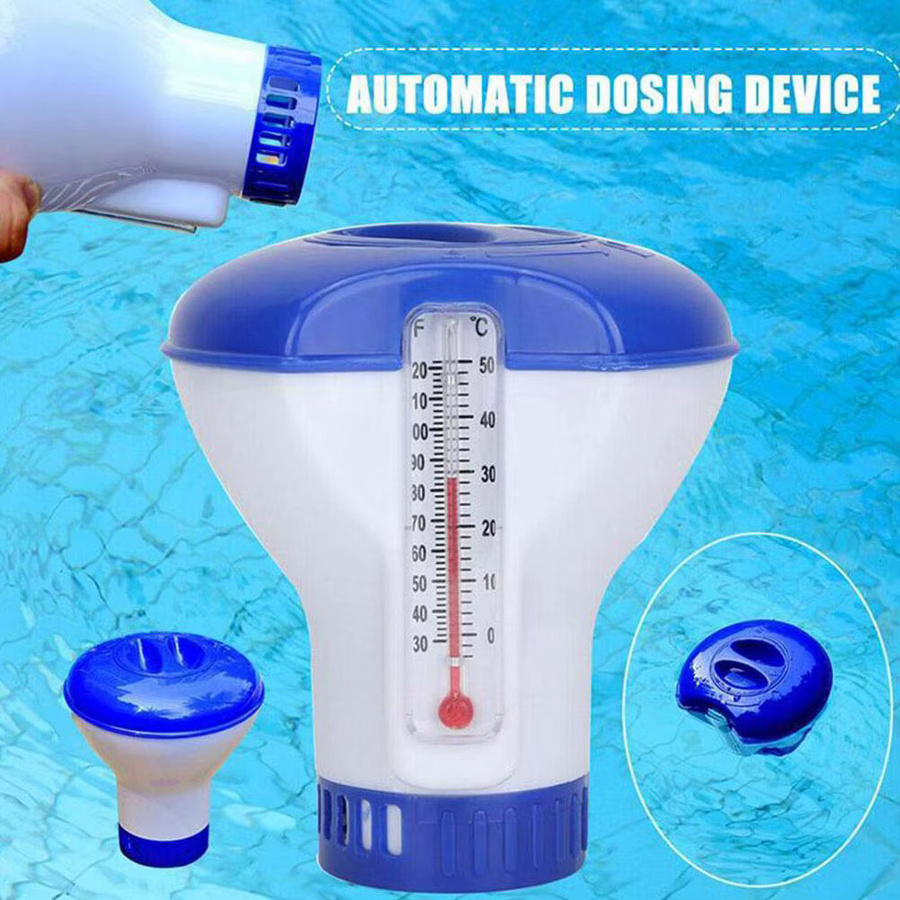Schwimmender Chlor- und Brom-Dosierer für das Schwimmbad mit integriertem Thermometer - Bild 3