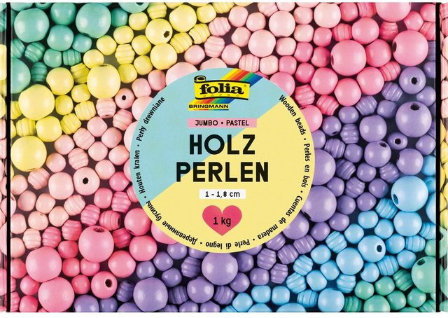 Folia Holzperlen Jumbo Pack Pastell - Bild 1
