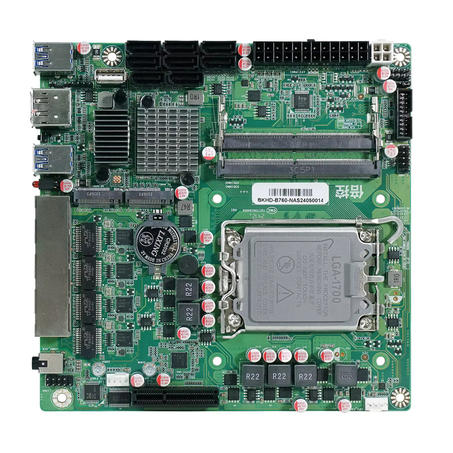 YiHESZ B760 Mini-ITX NAS Motherboard mit LGA1700 Sockel, 8 SATA Anschlüssen und 4x 2,5G LAN sowie 2x M.2 Slots für Intel Core CPUs - Bild 3
