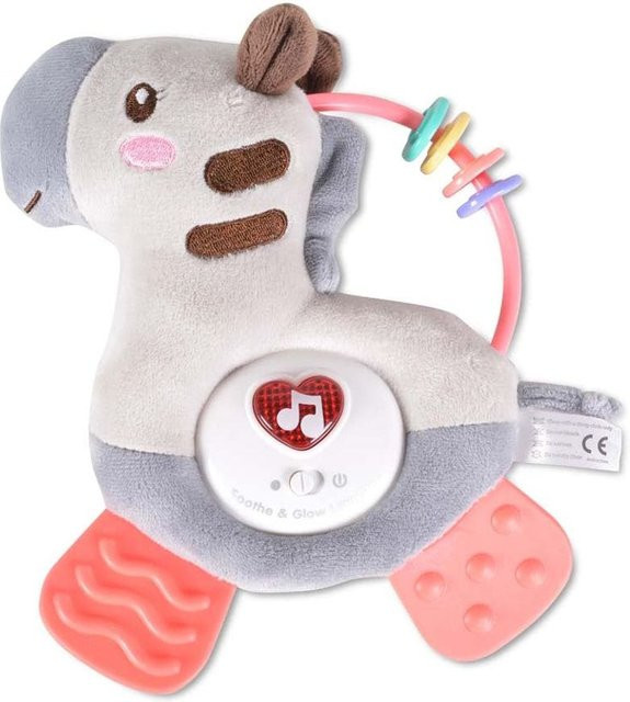 Moni Musik Plüschtier Zebra, Beißring, Greifling, mit Melodien und Lichtern, grau - Bild 1