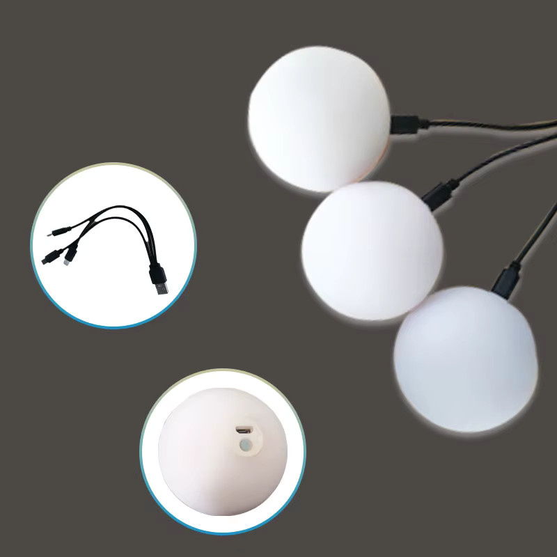 Soonjoy LED-Jonglierbälle, Leuchtbälle, USB-wiederaufladbar, 3er-Set - Bild 2