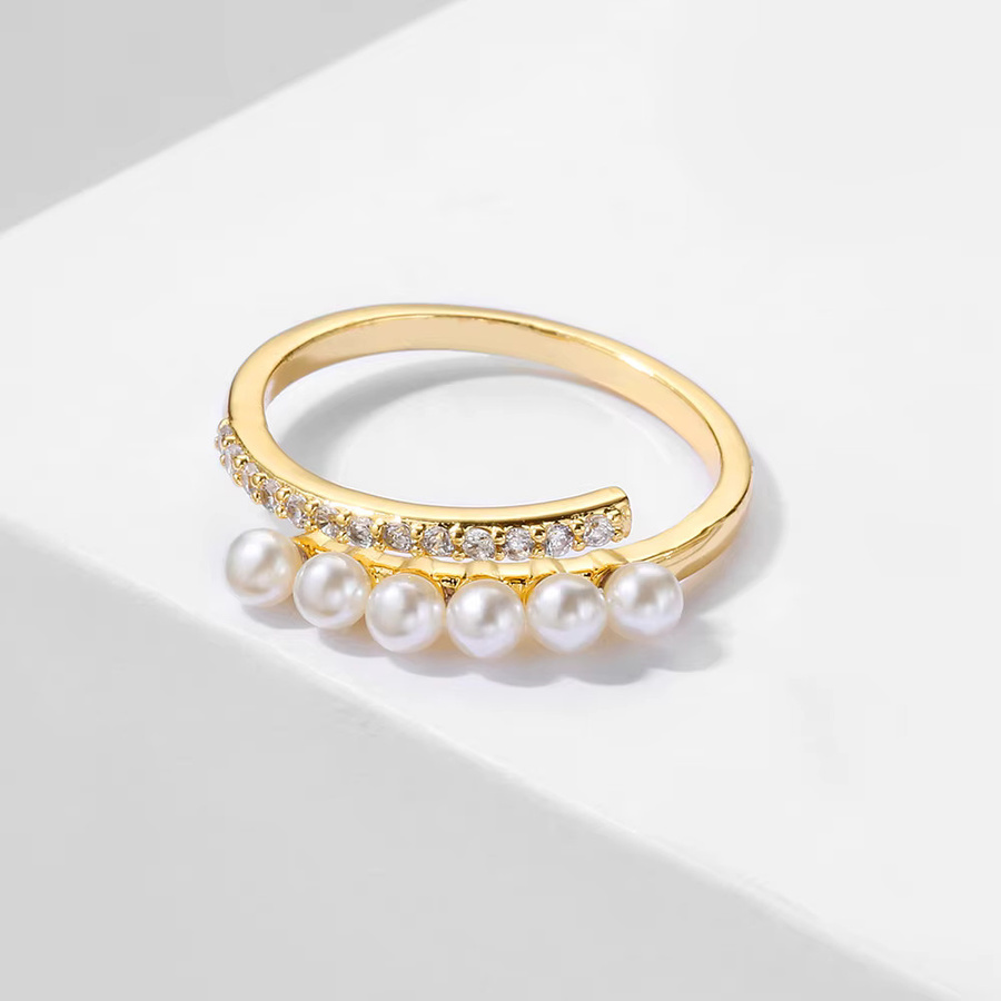 ZAKOL Offener Ring, Gold, Perle, Zirkonia, Damen - Bild 3