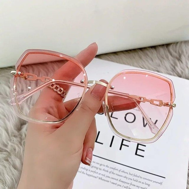 BEYIII Sonnenbrille, randlos, rechteckig, Kunststoff, pink, Damen - Bild 1