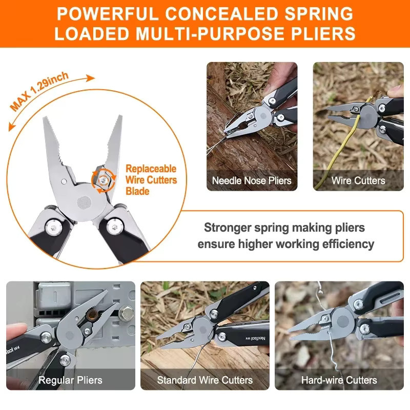 NexTool Multitool W4 11-in-1 verstellbarer Schraubenschlüssel mit Zange, Klappmesser, Schraubendreher und Holzsäge - Bild 3