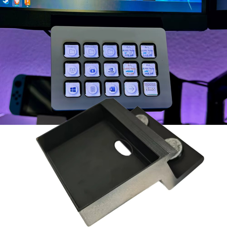 Elgato Stream Deck MK2 Halterung in Schwarz: Platzsparender Klemmständer für die Montage unter dem Monitor - Bild 3
