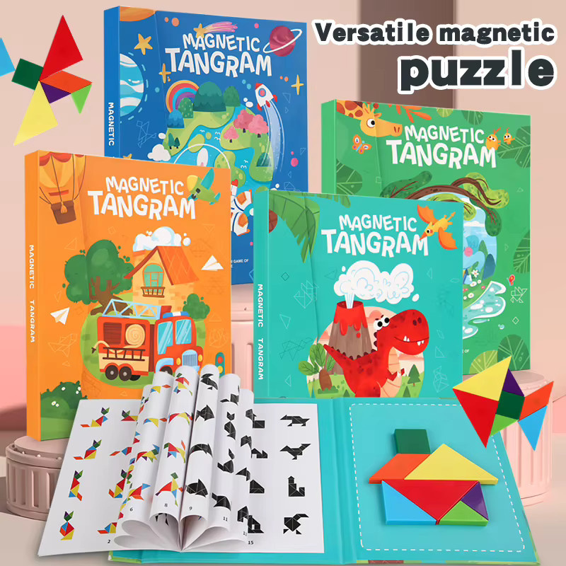 Datgo Montessori Magnetisches Tangram-Holzpuzzlebuch, Holz, ab 0 Jahre - Bild 2