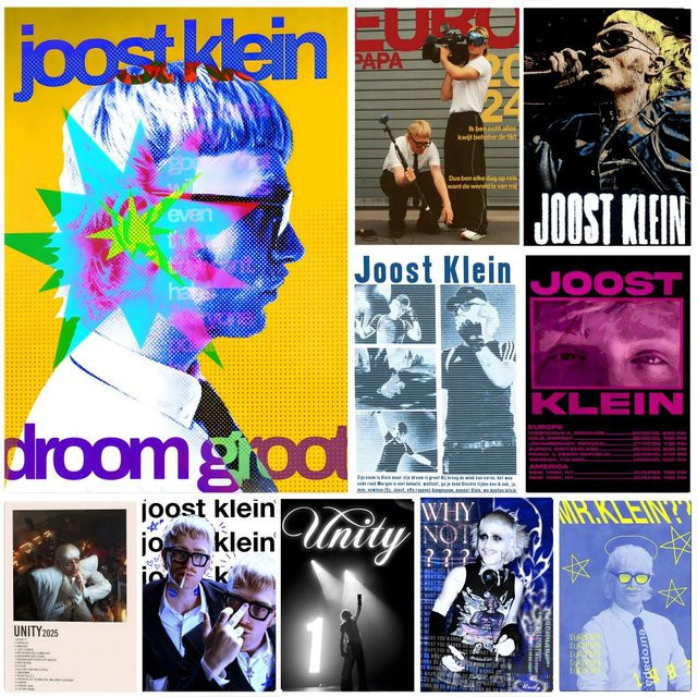 Abstraktes Kunstposter J-Joost Klein in Weiss und Mehrfarbig, Modernes Wandposter für dein Schlafzimmer, B: 15,0 cm, H: 20,0 cm - Bild 1