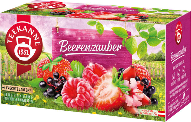 Teekanne Früchtetee Beeren, Teebeutel, koffeinfrei, 20 Stück, 60g - Bild 1