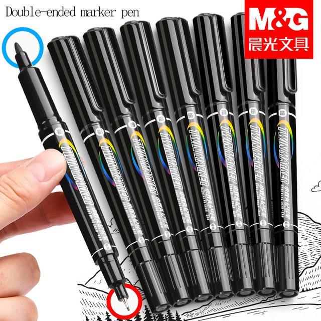 M&G Dual-Tip-Marker Art Outliner mit Brush und Fine Spitze in Schwarz - Bild 1