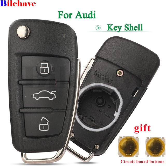 Jingyuqin Ersatzgehäuse für Audi Q3 A6 Q7 A3 S3 S6 Megamos Smart Keyless Autoschlüssel in Schwarz - Bild 1