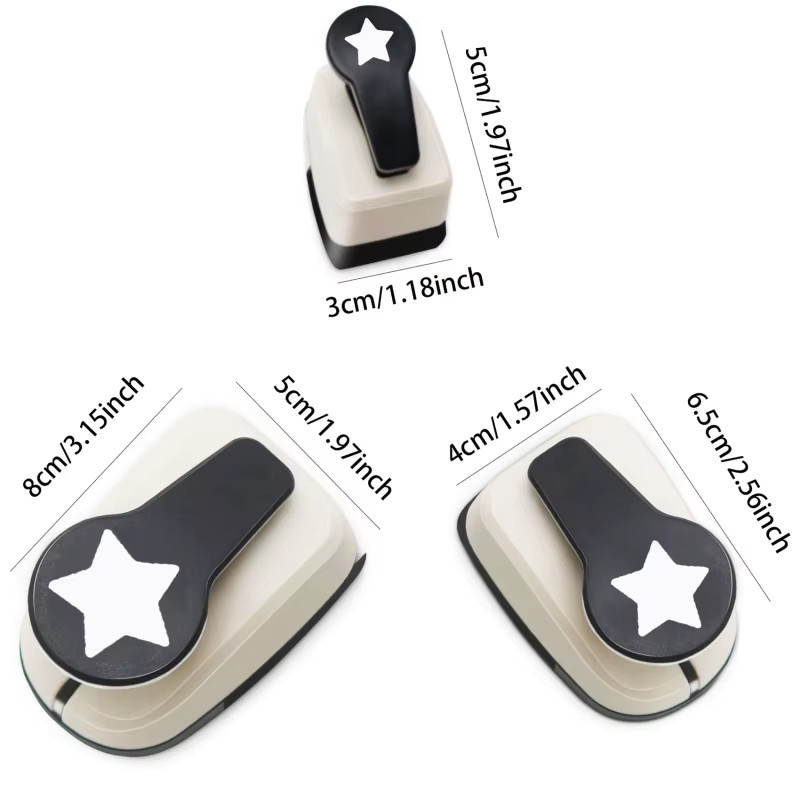 DIY Handwerk Stern Locher für Kinder zum Scrapbooking und Basteln, weiß, 9-25mm - Bild 2
