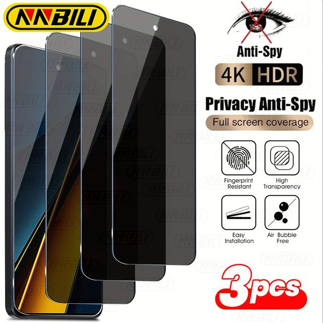 NNBILI 3er-Pack Sichtschutz aus gehärtetem Glas für Redmi Xiaomi Note 14 13 Pro 12 Pro Plus 11 11S 10S Pro in Transparent - Bild 1