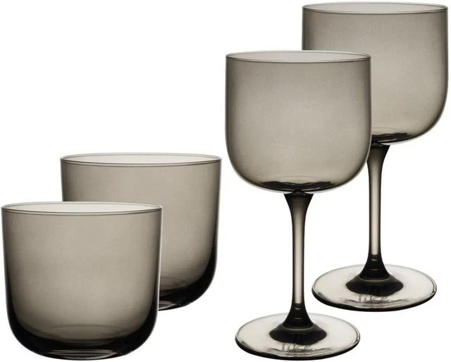 Villeroy & Boch like. by Glass Wein- und Wassergläser Set, 4-teilig, Grau - Bild 1