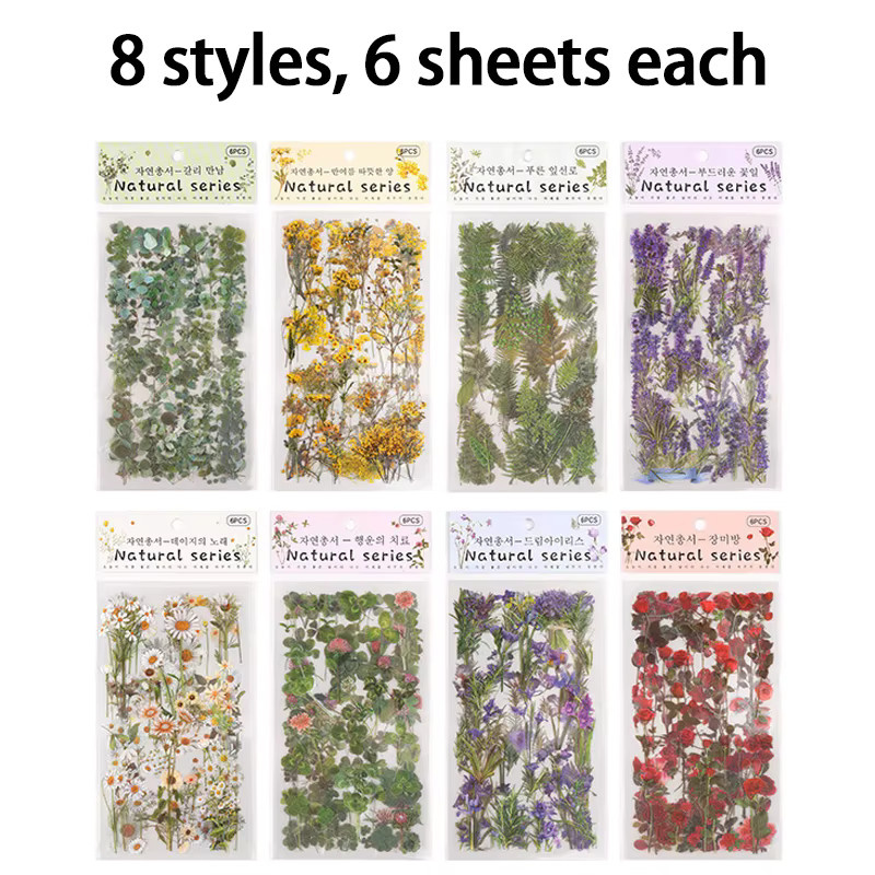 Vintage Pflanzen und Blumen Aufkleber Set in Multicolour für Scrapbooking und Bullet Journals - Bild 1