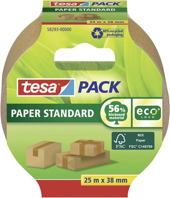 tesapack Paper Standard eco Paketklebeband aus FSC zertifiziertem Papier, braun, Breite: 38 mm, Länge: 25 m - Bild 4