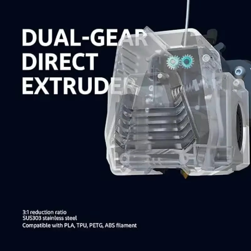 ELEGOO Dual-Gear-Extruder mit Direktantrieb für Neptune 3/4 Pro/Plus/Max FDM 3D-Drucker, Schwarz - Bild 3