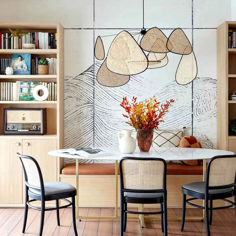 Pixel&Wall Berg Wellen Tapete mit handgezeichneter Berg Skizze in Beige, Gelb und Grau - Bild 3