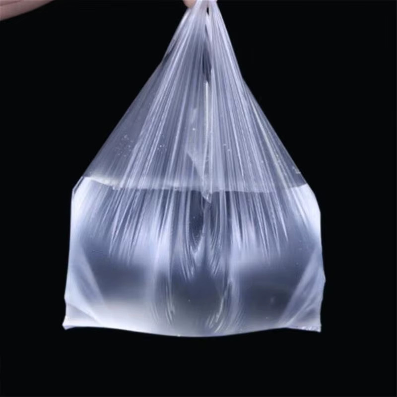 100 Stück transparente Plastiktüten mit Griff als Lebensmittelverpackungsbeutel und Aufbewahrungsbeutel - Bild 2