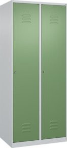 C+P Spind Classic PLUS Spind mit 2 Abteilen, Zylinderschloss, 4 Garderobenhaken und mittiger Trennwand, Farbe: Resedagrün, H x B x T: 185 x 80 x 50 cm - Bild 1
