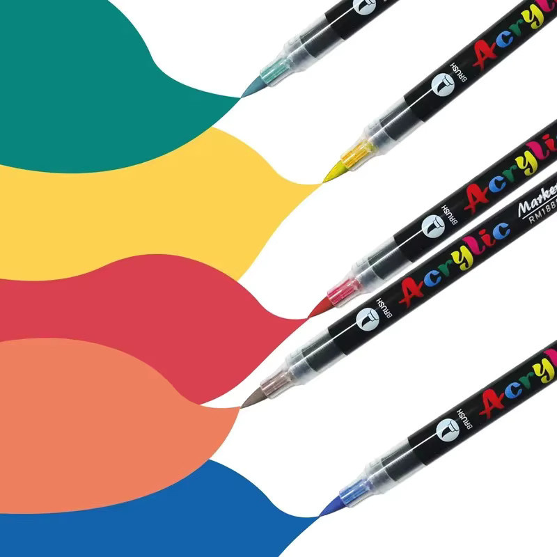 Markierstift mit direkter Flüssigtinte und weicher Spitze in Beige für Kunst und Studium - Bild 2
