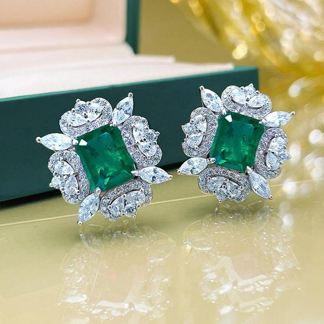 YIRAN Jewelry Ohrstecker, Zirkonia, Schwarz, Kupfer, Damen - Bild 1