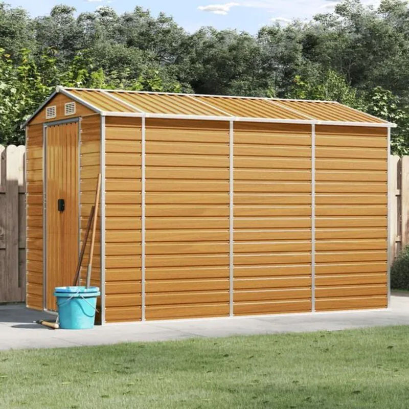 vidaXL Gartenhaus aus verzinktem Stahl in Braun B/H/T: 191 x 198 x 300 cm - Bild 4