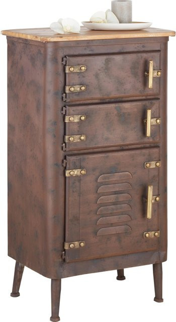 Mömax Kommode in Braun und Gold aus Holz und Metall im Vintage-Design, B/T/H: 90,5 x 37,0 x 49,0 cm - Bild 1