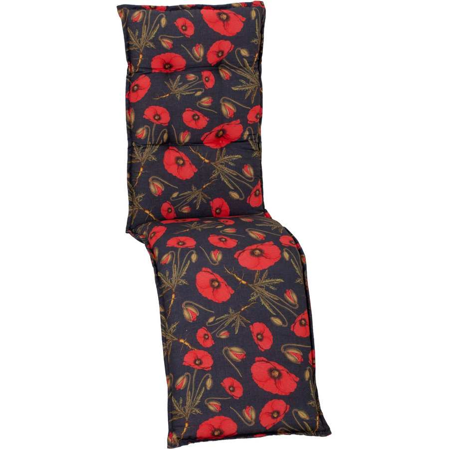 Beo Relaxauflage Trondheim mit roten Mohnblüten in Schwarz-Rot, atmungsaktiv und aus Baumwolle-Polyester-Gemisch - Bild 2