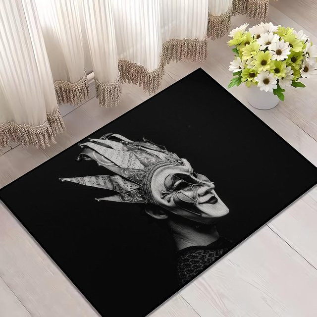 Karpetti Fußmatte DJ Boris Brejcha, rutschfester Teppich für Eingangsbereich und Badezimmer, schwarz, B/T: 60 x 40 cm - Bild 1