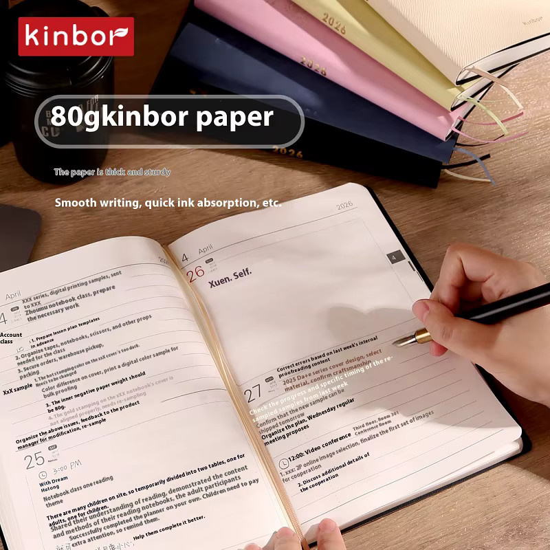 KINBOR 2026 A5-Planer aus PU-Leder mit Daily-Layout für effiziente Zeitplanung und Zielverfolgung - Bild 6