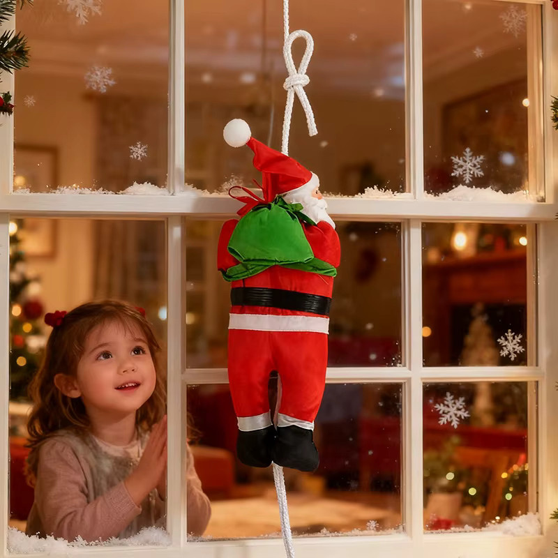 ZQNYCY Weihnachtsmann mit Kletterleiter als hängende Weihnachtsdekoration in Multicolour - Bild 5