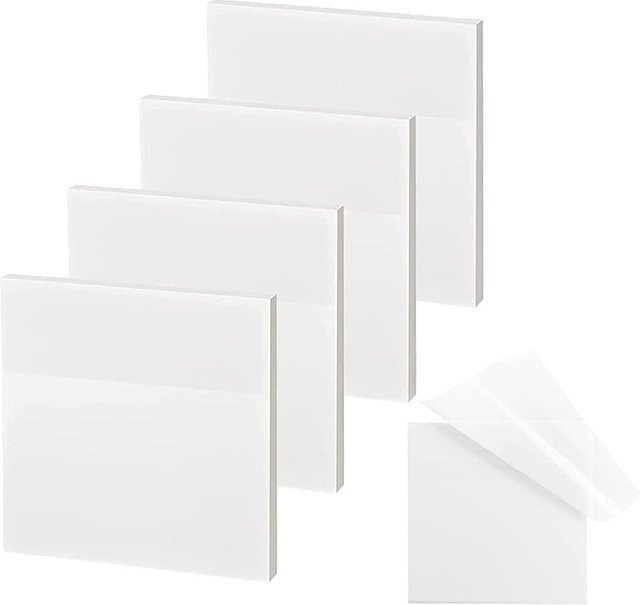 Transparente PET-Haftnotizen aus Kunststoff, 50 Blatt, Blanko Notizblock für Schule und Bürobedarf - Bild 1