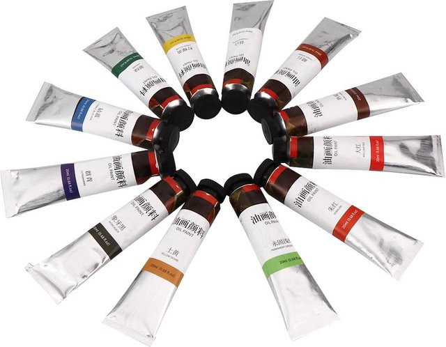 Igeteck Ölgemälde Farbtubenset mit 12 Farben in Multicolour, 20 ml pro Tube, Kunstzeichnungspigment-Kit für Anfänger - Bild 1
