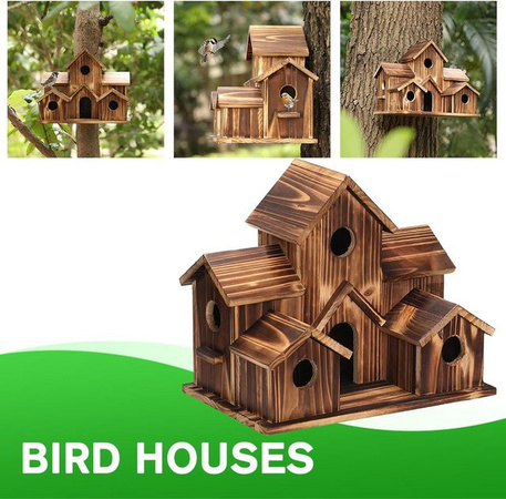 Vogelhaus für den Garten mit 5 Nistkammern in Blau für Bluebirds und Finke