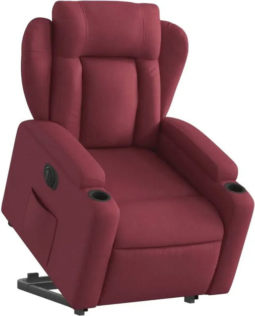 vidaXL Elektrischer Relaxsessel mit Aufstehhilfe in Weißrot aus Stoff - Bild 1