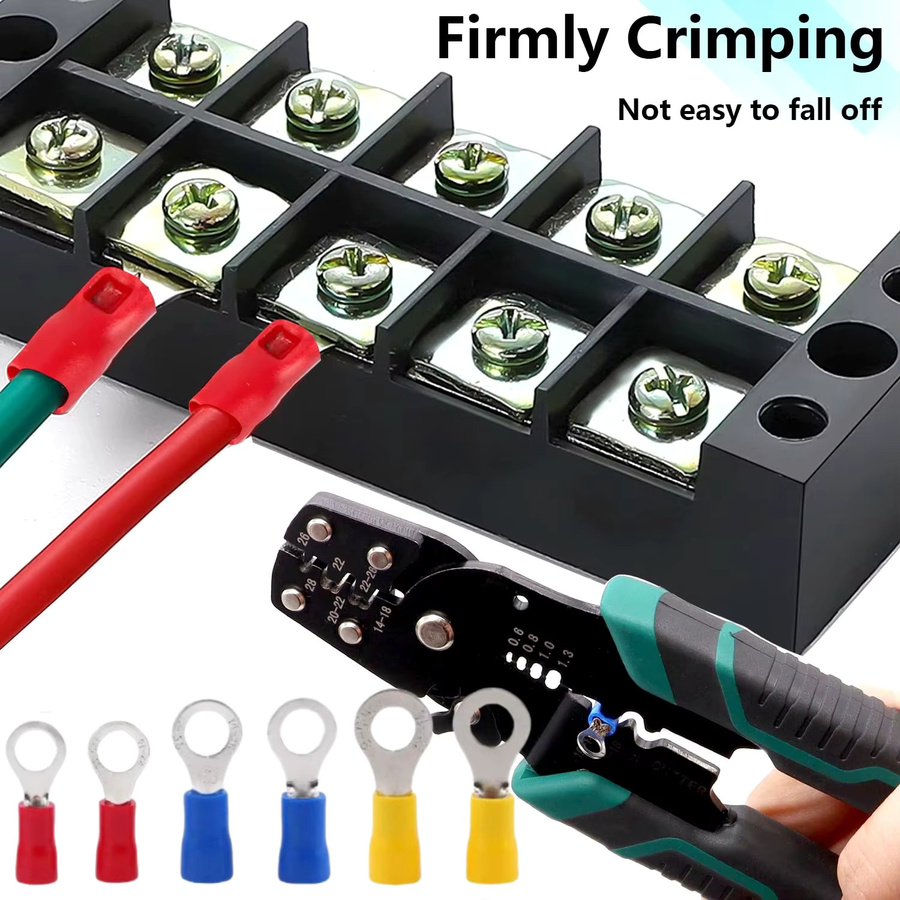 TEMINUO Ringkabelschuhe Set mit 220/110 Stück, isolierte O-Typ-Crimpklemmen M3-M8, 22-10 AWG, sortierte Kabelverbinder in Multicolor - Bild 4