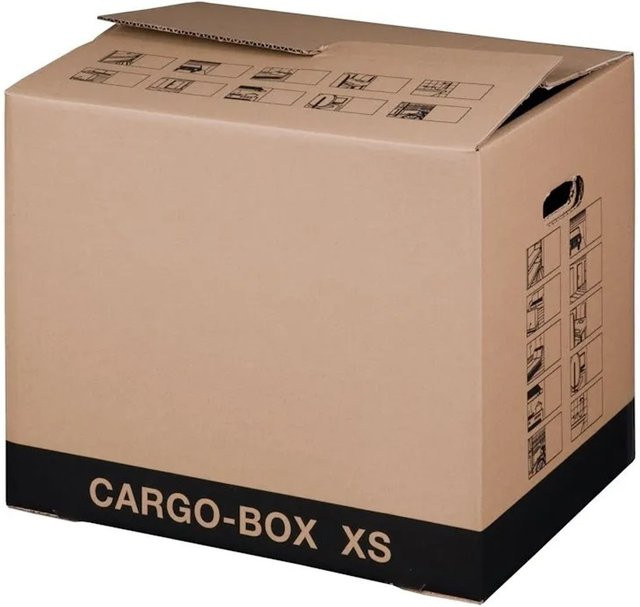 PROREGAL Cargobox XS Umzugskarton aus Wellpappe mit Steckboden und Grifflöchern, Braun, 20 Stück, L 45,5 cm x B 34,5 cm x H 38 cm - Bild 1