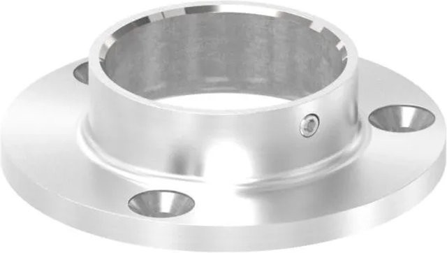 FeNau Wand- und Bodenanker aus Edelstahl V2A in Silber für Rohre mit Ø 42,4 mm, Durchmesser: 80 mm - Bild 1