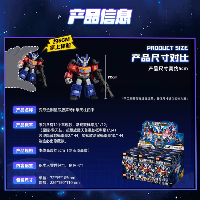 BLOKEES Transformers Optimus Prime, Megatron, Soundwave, Grimlock, Shockwave, Blindbox-Spielzeug, 12-teiliges Set - Bild 4