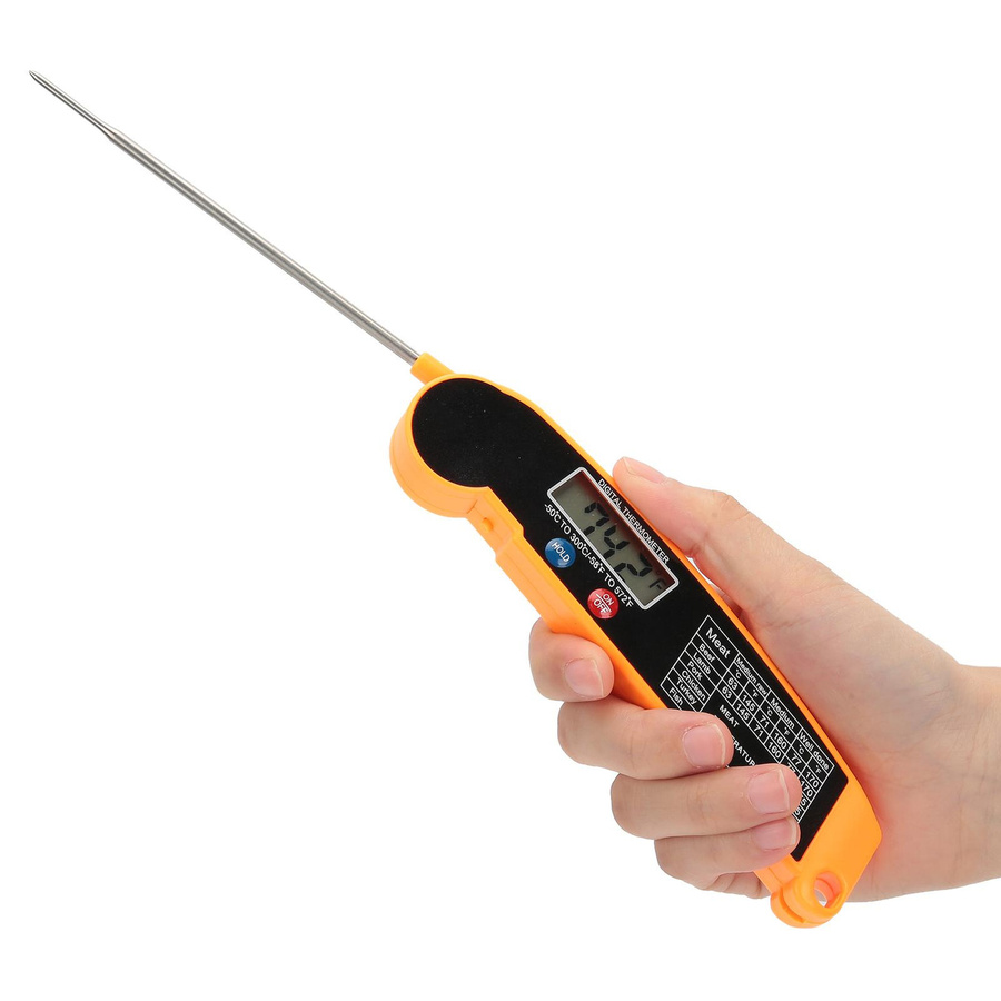 GoolRC Digitales Fleischthermometer in Orange mit sofortiger Temperaturanzeige, wasserdichtes Küchenthermometer für BBQ und Grill - Bild 2