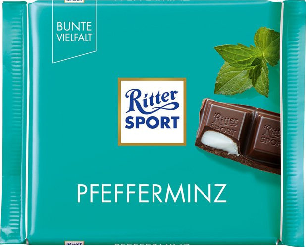 Ritter Sport Bunte Vielfalt Pfefferminz Schokoladentafel 100 g - Bild 1