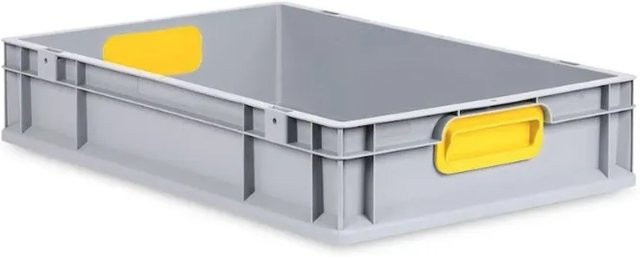 PROREGAL Eurobox Nextgen Color Transportbox mit Griffen und glattem Boden, Gelb, H x B x T: 12 x 40 x 60 cm, 23 Liter - Bild 1
