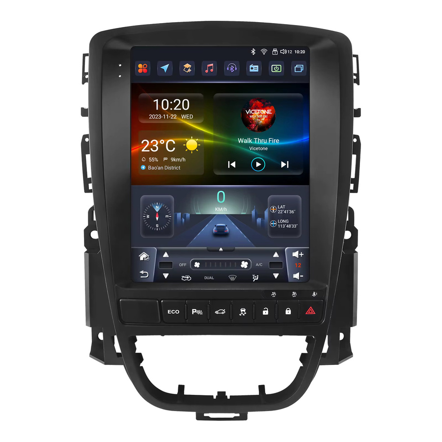Hizpo Android 13 Autoradio im Tesla Stil mit 9,7 Zoll Display für Opel Astra J und Buick Verano (2009 - 2015), inklusive CarPlay, GPS und DSP, Farbe: Schwarz - Bild 6