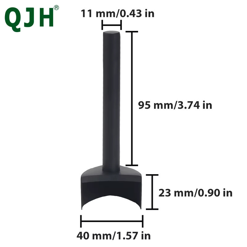 QJH Leder Bastelwerkzeuge Halbrund Stempel Set aus Metall in Schwarz, 7 Größen von 15 mm bis 45 mm für DIY Handarbeit und Gürtelschnitte - Bild 5
