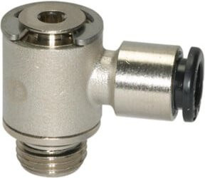 Riegler L-Steckverschraubung click-clock drehbar Messing Silber G 1/8 a. Schl.-Ø 8 mm - Bild 1
