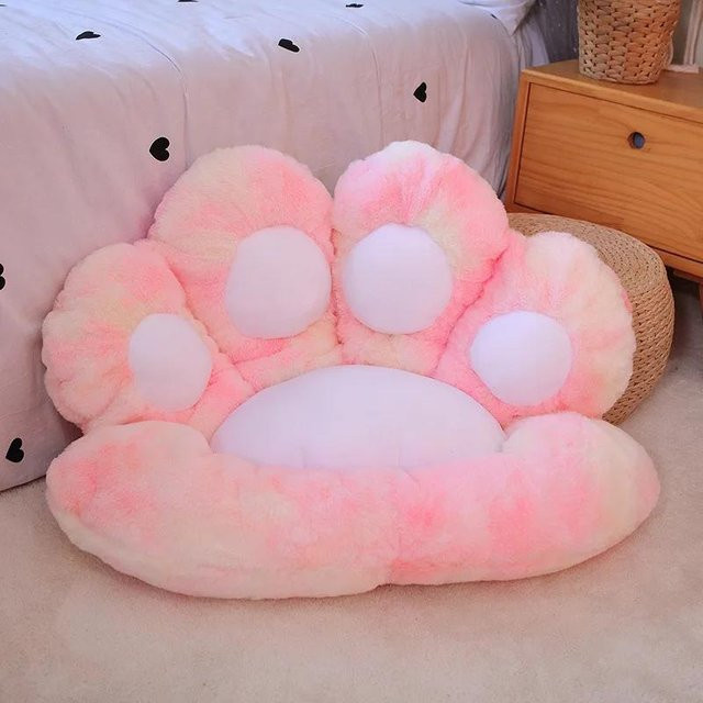 PONTUS Katzenpfotenkissen aus Plüsch in Pink, weiches Dekokissen für Sofa und Boden, Breite: 60 cm, Höhe: 70 cm - Bild 1