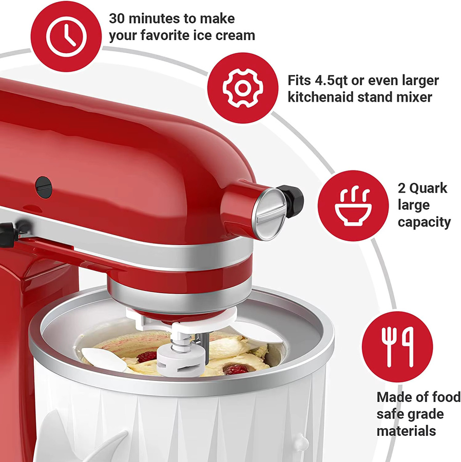 KitchenAid Eisaufsatz für Gelato, Sorbet und Eis mit 2 Liter Fassungsvermögen - Bild 3