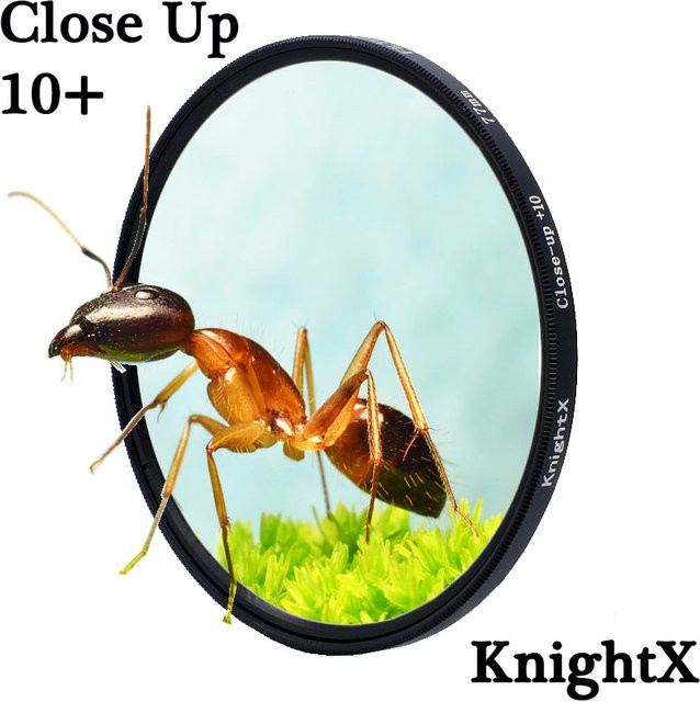KnightX Makro Close Up Kameraobjektivfilter 10+ in Schwarz für Canon EOS Sony Nikon (verfügbar in 49mm, 52mm, 55mm, 58mm, 62mm, 67mm) - Bild 1