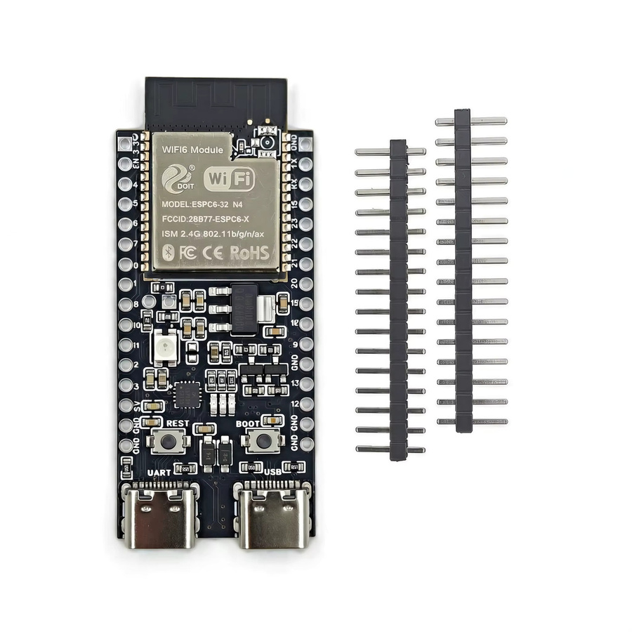 Espressif ESP32-C6-DevKitC-1 Entwicklungsboard mit 4MB Flash, WIFI6, Bluetooth und Zigbee Kompatibilität in Schwarz - Bild 2